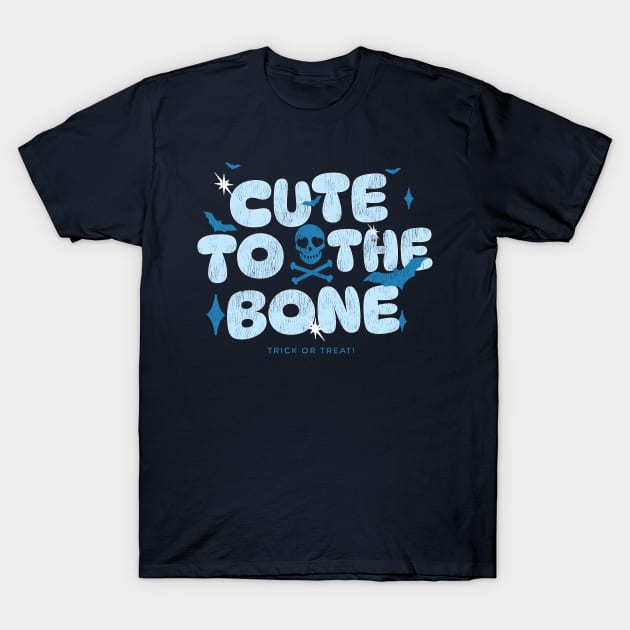 Cute to the Bone Skull & Bats for Halloween T-Shirt by Contentarama